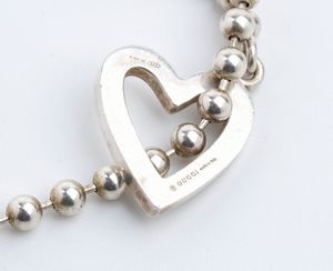 GUCCI: collana Toggle Heart  in argento  - Asta Gioielli, orologi, argenti e penne - Associazione Nazionale - Case d'Asta italiane
