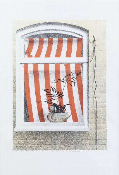 WALTHER JERVOLINO Bondeno (Fe) 1944 - 2012 San Mauro Torinese (To) : La finestra  - Asta Grafica - Associazione Nazionale - Case d'Asta italiane