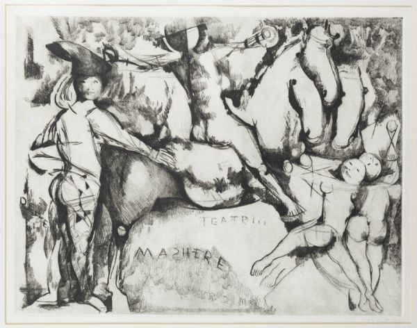 MARINO MARINI Pistoia 1901 - 1980 : Grande Teatro 1971  - Asta Grafica - Associazione Nazionale - Case d'Asta italiane