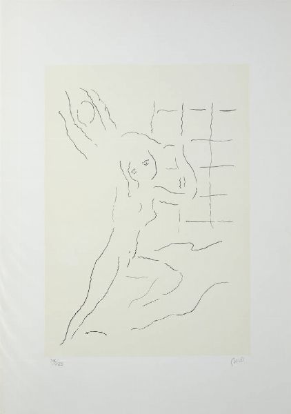 VIRGILIO GUIDI Roma 1891 - 1984 Venezia : Nuda  - Asta Grafica - Associazione Nazionale - Case d'Asta italiane