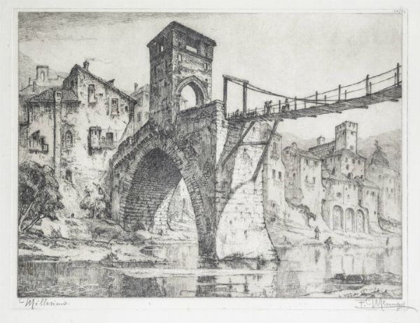 FRANCESCO MENNYEY Torino 1889 - 1950 : Millesimo  - Asta Grafica - Associazione Nazionale - Case d'Asta italiane