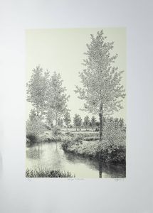 AGOSTINO ZALIANI Pavia 1932 - Lungo il canale