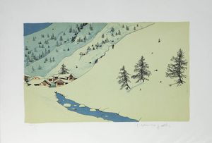 FEDERICA GALLI Soresino 1932 - 2009 Milano - Montagna innevata