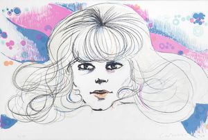 BRUNO CARUSO Palermo 1927 - Volto femminile