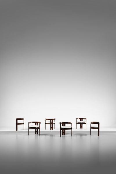 SCARPA AFRA (1937-2011) & TOBIA (n. 1935) : Sei sedie Pigreco per Gavina  - Asta Asta 427 | DESIGN E ARTI DECORATIVE DEL NOVECENTO Tradizionale - Associazione Nazionale - Case d'Asta italiane