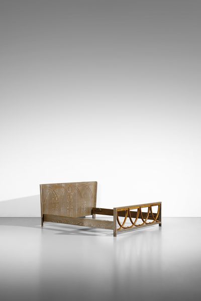 PECORINI GUGLIELMO : Letto matrimoniale  - Asta Asta 427 | DESIGN E ARTI DECORATIVE DEL NOVECENTO Tradizionale - Associazione Nazionale - Case d'Asta italiane