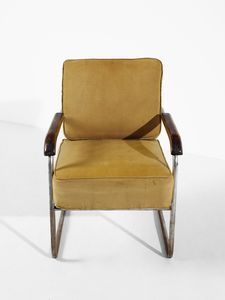 PAGANO POGATSHNING GIUSEPPE (1896 - 1945) : Poltroncina razionalista reclinabile in due posizioni  - Asta Asta 427 | DESIGN E ARTI DECORATIVE DEL NOVECENTO Tradizionale - Associazione Nazionale - Case d'Asta italiane