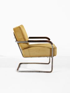 PAGANO POGATSHNING GIUSEPPE (1896 - 1945) : Poltroncina razionalista reclinabile in due posizioni  - Asta Asta 427 | DESIGN E ARTI DECORATIVE DEL NOVECENTO Tradizionale - Associazione Nazionale - Case d'Asta italiane