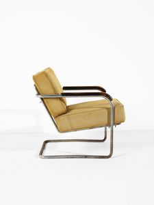 PAGANO POGATSHNING GIUSEPPE (1896 - 1945) : Poltroncina razionalista reclinabile in due posizioni  - Asta Asta 427 | DESIGN E ARTI DECORATIVE DEL NOVECENTO Tradizionale - Associazione Nazionale - Case d'Asta italiane