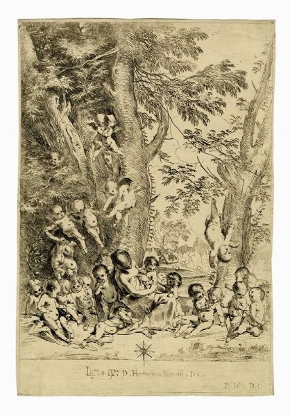 PIETRO TESTA : Giochi di putti (Il giardino della Carit).  - Asta Arte Antica, Moderna e Contemporanea [Parte I] - Associazione Nazionale - Case d'Asta italiane