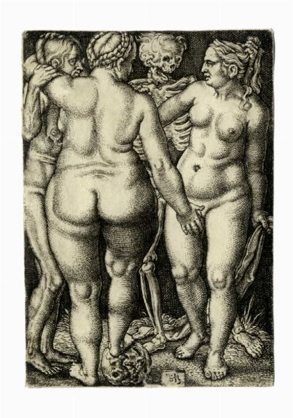 HANS SEBALD BEHAM : La morte e tre donne nude.  - Asta Arte Antica, Moderna e Contemporanea [Parte I] - Associazione Nazionale - Case d'Asta italiane