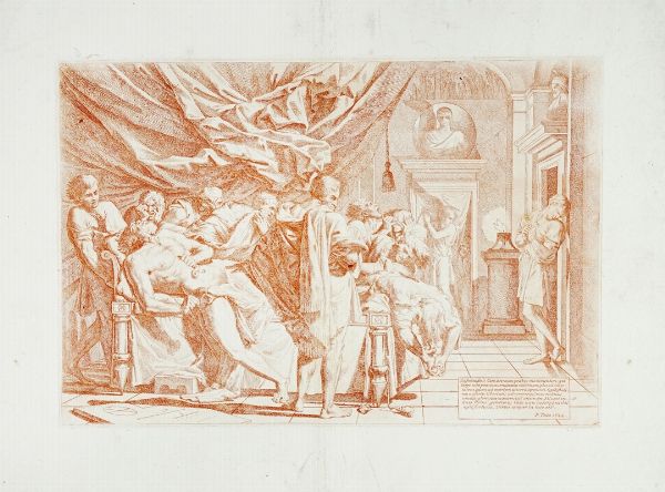 PIETRO TESTA : La morte di Catone.  - Asta Arte Antica, Moderna e Contemporanea [Parte I] - Associazione Nazionale - Case d'Asta italiane