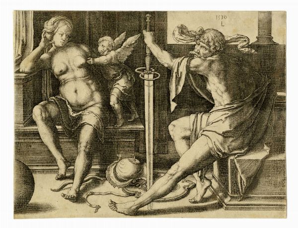 LUCAS VAN LEYDEN : Marte, Venere e Cupido.  - Asta Arte Antica, Moderna e Contemporanea [Parte I] - Associazione Nazionale - Case d'Asta italiane