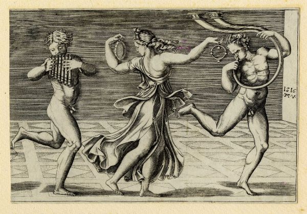 AGOSTINO VENEZIANO : Fauno e menade danzanti.  - Asta Arte Antica, Moderna e Contemporanea [Parte I] - Associazione Nazionale - Case d'Asta italiane