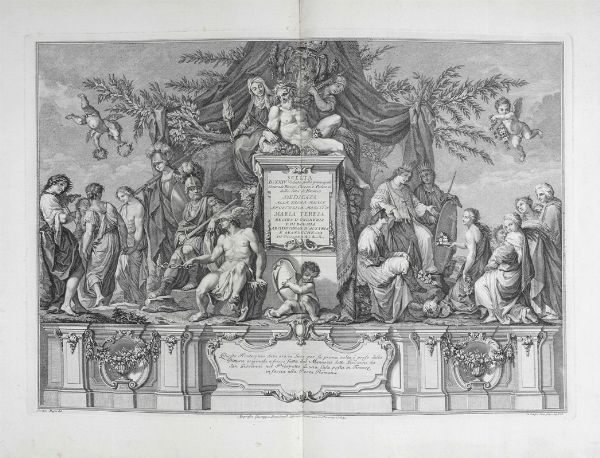 Giuseppe Zocchi : SCELTA di XXIV Vedute delle principali Contrade, Piazze, Chiese, e Palazzi della Citt di Firenze DEDICATA ALLA SACRA REALE APOSTOLICA MAESTA' DI MARIA TERESA REGINA D'UNGHERIA E DI BOEMIA ARCIDUCHESSA D'AUSTRIA E GRANDUCHESSA DI TOSCANA.  - Asta Arte Antica, Moderna e Contemporanea [Parte I] - Associazione Nazionale - Case d'Asta italiane