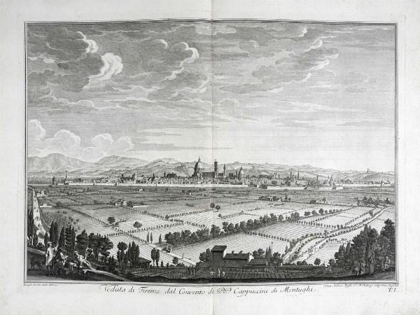 Giuseppe Zocchi : SCELTA di XXIV Vedute delle principali Contrade, Piazze, Chiese, e Palazzi della Citt di Firenze DEDICATA ALLA SACRA REALE APOSTOLICA MAESTA' DI MARIA TERESA REGINA D'UNGHERIA E DI BOEMIA ARCIDUCHESSA D'AUSTRIA E GRANDUCHESSA DI TOSCANA.  - Asta Arte Antica, Moderna e Contemporanea [Parte I] - Associazione Nazionale - Case d'Asta italiane