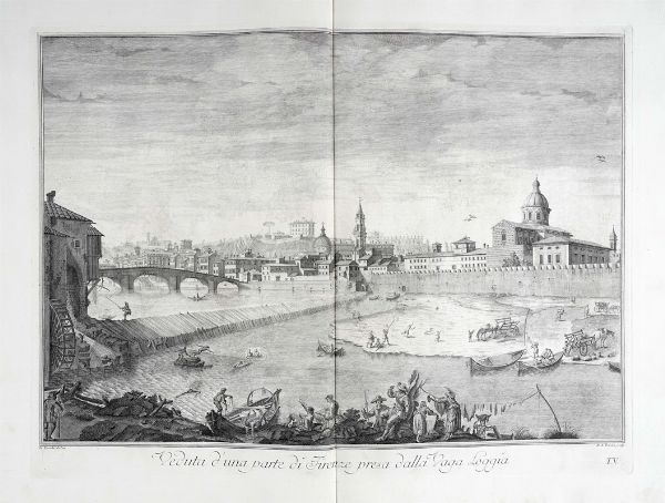 Giuseppe Zocchi : SCELTA di XXIV Vedute delle principali Contrade, Piazze, Chiese, e Palazzi della Citt di Firenze DEDICATA ALLA SACRA REALE APOSTOLICA MAESTA' DI MARIA TERESA REGINA D'UNGHERIA E DI BOEMIA ARCIDUCHESSA D'AUSTRIA E GRANDUCHESSA DI TOSCANA.  - Asta Arte Antica, Moderna e Contemporanea [Parte I] - Associazione Nazionale - Case d'Asta italiane