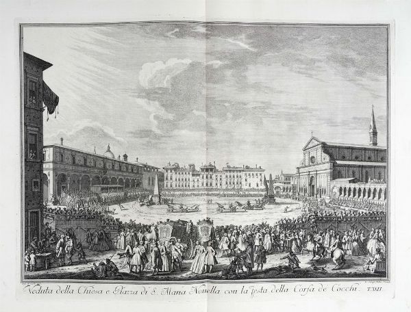 Giuseppe Zocchi : SCELTA di XXIV Vedute delle principali Contrade, Piazze, Chiese, e Palazzi della Citt di Firenze DEDICATA ALLA SACRA REALE APOSTOLICA MAESTA' DI MARIA TERESA REGINA D'UNGHERIA E DI BOEMIA ARCIDUCHESSA D'AUSTRIA E GRANDUCHESSA DI TOSCANA.  - Asta Arte Antica, Moderna e Contemporanea [Parte I] - Associazione Nazionale - Case d'Asta italiane