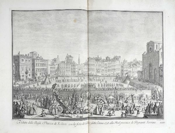 Giuseppe Zocchi : SCELTA di XXIV Vedute delle principali Contrade, Piazze, Chiese, e Palazzi della Citt di Firenze DEDICATA ALLA SACRA REALE APOSTOLICA MAESTA' DI MARIA TERESA REGINA D'UNGHERIA E DI BOEMIA ARCIDUCHESSA D'AUSTRIA E GRANDUCHESSA DI TOSCANA.  - Asta Arte Antica, Moderna e Contemporanea [Parte I] - Associazione Nazionale - Case d'Asta italiane