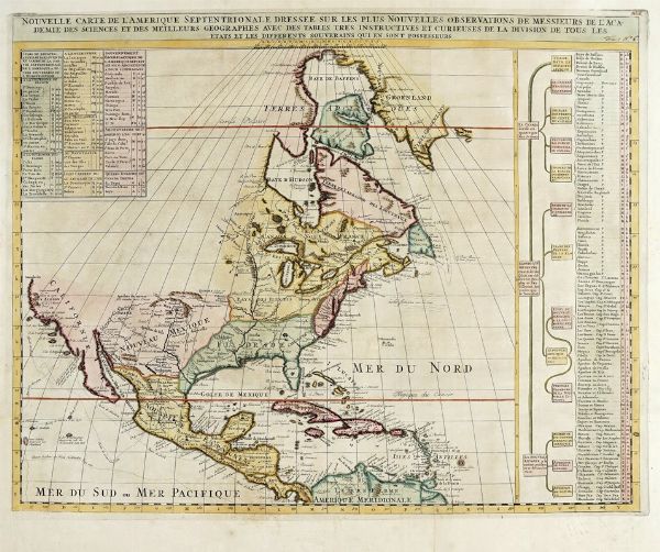 HENRI ABRAHAM CHATELAIN : Nouvelle Carte de l' Amerique Septentrionale Dressee sur les plus Nouvelles Observations de Messieurs de l' Academie des Sciences et des meilleurs Geographes?  - Asta Arte Antica, Moderna e Contemporanea [Parte I] - Associazione Nazionale - Case d'Asta italiane