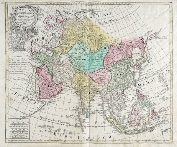 TOBIAS CONRAD LOTTER : Asia Concinnata Secundum Obervationes Academiae Regalis Scientiarum et nonnullas alias, et juxta annotationes recentissimas Per G. de L'Islè  - Asta Arte Antica, Moderna e Contemporanea [Parte I] - Associazione Nazionale - Case d'Asta italiane