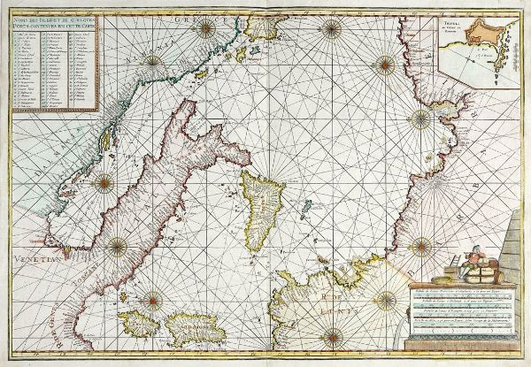 Carta nautica del Mediterraneo centrale.  - Asta Arte Antica, Moderna e Contemporanea [Parte I] - Associazione Nazionale - Case d'Asta italiane