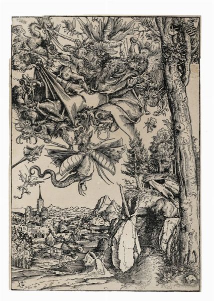 LUCAS CRANACH (IL VECCHIO) : La tentazione di Sant'Antonio.  - Asta Arte Antica, Moderna e Contemporanea [Parte I] - Associazione Nazionale - Case d'Asta italiane