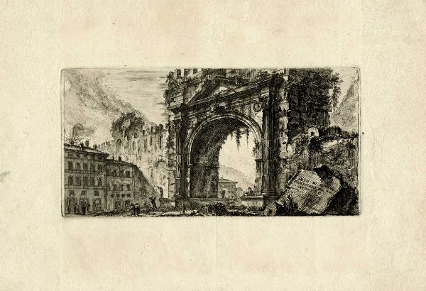 GIOVANNI BATTISTA PIRANESI : Arco di Rimino fabricato da Augusto.  - Asta Arte Antica, Moderna e Contemporanea [Parte I] - Associazione Nazionale - Case d'Asta italiane