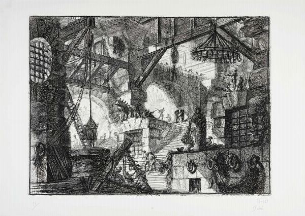 GIOVANNI BATTISTA PIRANESI : Il pozzo.  - Asta Arte Antica, Moderna e Contemporanea [Parte I] - Associazione Nazionale - Case d'Asta italiane