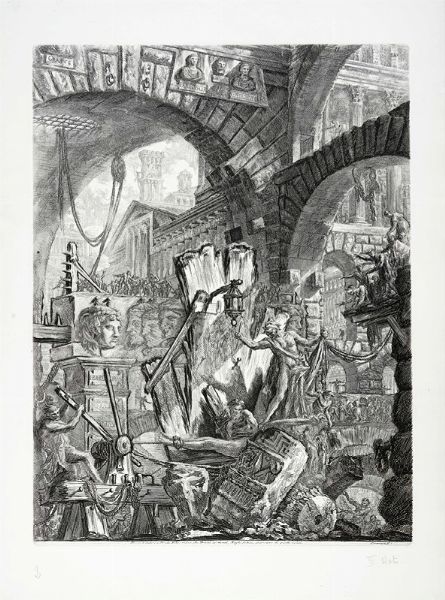 GIOVANNI BATTISTA PIRANESI : L?uomo sulla cremagliera.  - Asta Arte Antica, Moderna e Contemporanea [Parte I] - Associazione Nazionale - Case d'Asta italiane