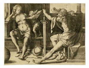 LUCAS VAN LEYDEN - Marte, Venere e Cupido.