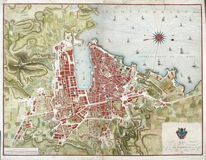LOUIS-ANDRÉ DUPUIS - Plan de la ville et faubourgs de Marseille dressée d'après les meilleurs Auteurs et gravé par Dupuis.