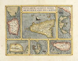 Abraham Ortelius - Insularum Aliquot Maris Mediterranei Descriptio.