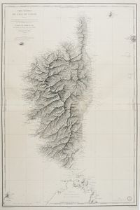 ALEXANDRE BLONDEAU - Carte Générale de l'Ile de Corse Dressée Pour la Partie Topographique d'après la Carte publiée par le Dépôt de la Guerre en 1824, pour la partie Hydrographique d'après les travaux exécutés en 1820, 1821, 1822 et 1824 sous les Ordres de Mr. Hell.