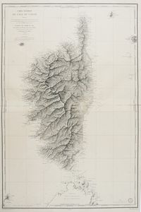 ALEXANDRE BLONDEAU - Carte Gnrale de l'Ile de Corse Dresse Pour la Partie Topographique d'aprs la Carte publie par le Dpt de la Guerre en 1824, pour la partie Hydrographique d'aprs les travaux excuts en 1820, 1821, 1822 et 1824 sous les Ordres de Mr. Hell.