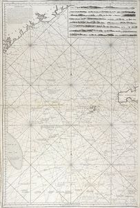 JEAN-BAPTISTE DEGAULLE - Nouvelle carte reduite de La Manche de Bretagne En trois Feuilles.