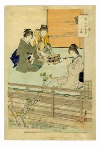 UTAGAWA YOSHIIKU : Fukagawayama Fukuan (Il ristorante Fukuan a Fukagawayama).  - Asta Arte Antica, Moderna e Contemporanea [Parte I] - Associazione Nazionale - Case d'Asta italiane