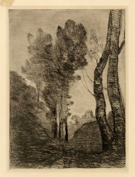 JEAN-BAPTISTE-CAMILLE COROT : Environs de Rome.  - Asta Arte Antica, Moderna e Contemporanea [Parte II] - Associazione Nazionale - Case d'Asta italiane