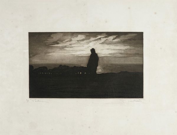 PIETRO D'ACHIARDI : Il pastore.  - Asta Arte Antica, Moderna e Contemporanea [Parte II] - Associazione Nazionale - Case d'Asta italiane