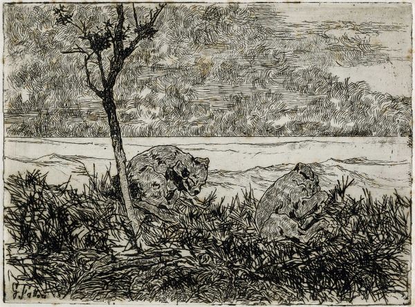 Giovanni Fattori : I miei cani pomeri.  - Asta Arte Antica, Moderna e Contemporanea [Parte II] - Associazione Nazionale - Case d'Asta italiane