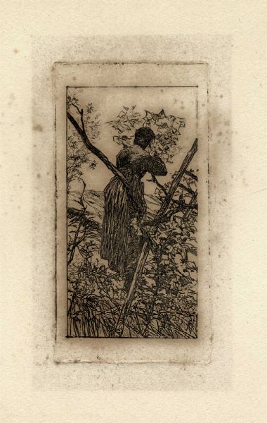 Giovanni Fattori : Raccoglitrice di foglie.  - Asta Arte Antica, Moderna e Contemporanea [Parte II] - Associazione Nazionale - Case d'Asta italiane