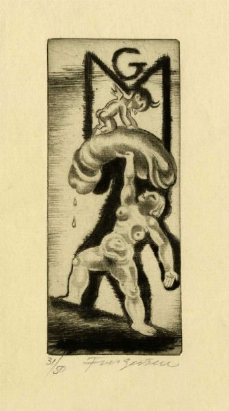 MICHEL FINGESTEN : Lotto composto di 5 ex libris.  - Asta Arte Antica, Moderna e Contemporanea [Parte II] - Associazione Nazionale - Case d'Asta italiane