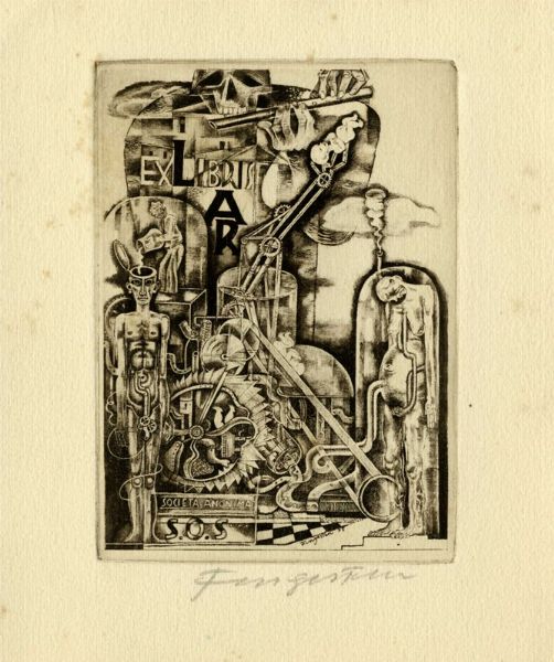 MICHEL FINGESTEN : Lotto composto di 5 ex libris.  - Asta Arte Antica, Moderna e Contemporanea [Parte II] - Associazione Nazionale - Case d'Asta italiane