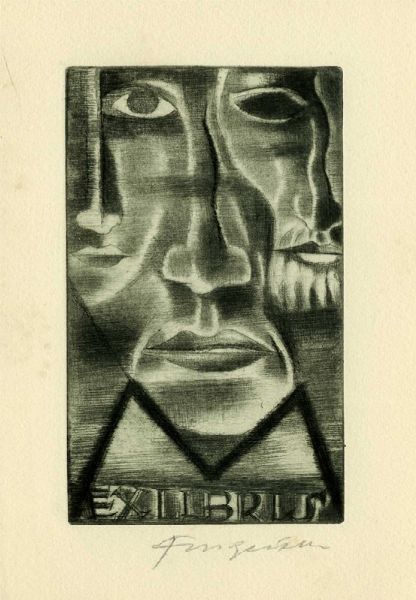 MICHEL FINGESTEN : Lotto composto di 5 ex libris.  - Asta Arte Antica, Moderna e Contemporanea [Parte II] - Associazione Nazionale - Case d'Asta italiane