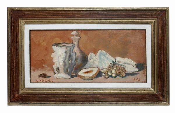 Felice Carena : Natura morta con frutta.  - Asta Arte Antica, Moderna e Contemporanea [Parte II] - Associazione Nazionale - Case d'Asta italiane