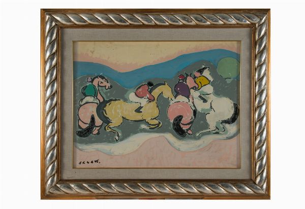 GIUSEPPE CESETTI : Cavalli e fantini.  - Asta Arte Antica, Moderna e Contemporanea [Parte II] - Associazione Nazionale - Case d'Asta italiane