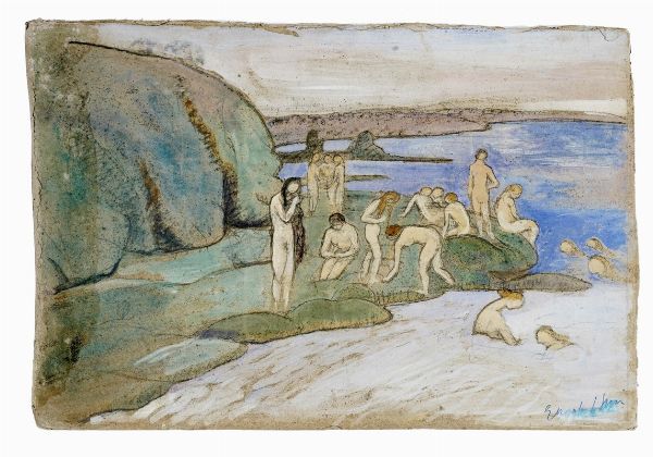 Elisabeth Chaplin : Nudi a Castiglioncello.  - Asta Arte Antica, Moderna e Contemporanea [Parte II] - Associazione Nazionale - Case d'Asta italiane