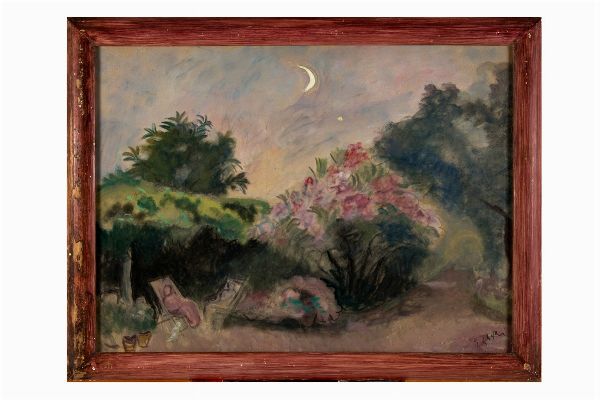 Elisabeth Chaplin : Il giardino di sera.  - Asta Arte Antica, Moderna e Contemporanea [Parte II] - Associazione Nazionale - Case d'Asta italiane
