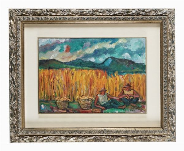 Virio da Savona : Raccoglitori di granturco.  - Asta Arte Antica, Moderna e Contemporanea [Parte II] - Associazione Nazionale - Case d'Asta italiane