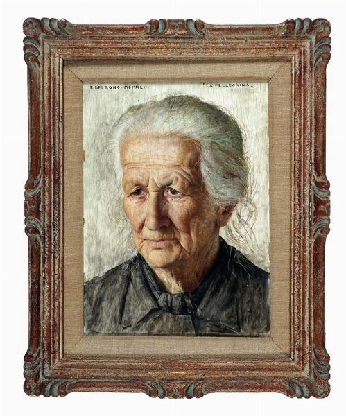 ENRICO DEL BONO : La pellegrina.  - Asta Arte Antica, Moderna e Contemporanea [Parte II] - Associazione Nazionale - Case d'Asta italiane